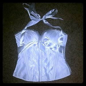 Sexy White Bow Tied Bustier
